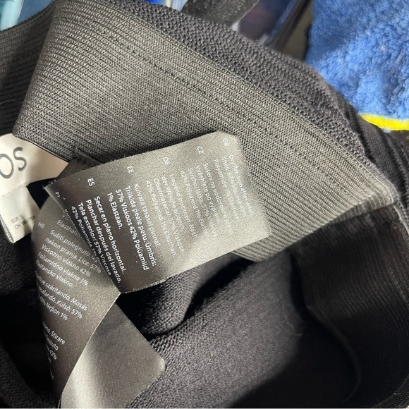 COS Crinkle Ribbed Stretch A-Line Midi Skirt In Black Women's Size S - Picture 3 of 7